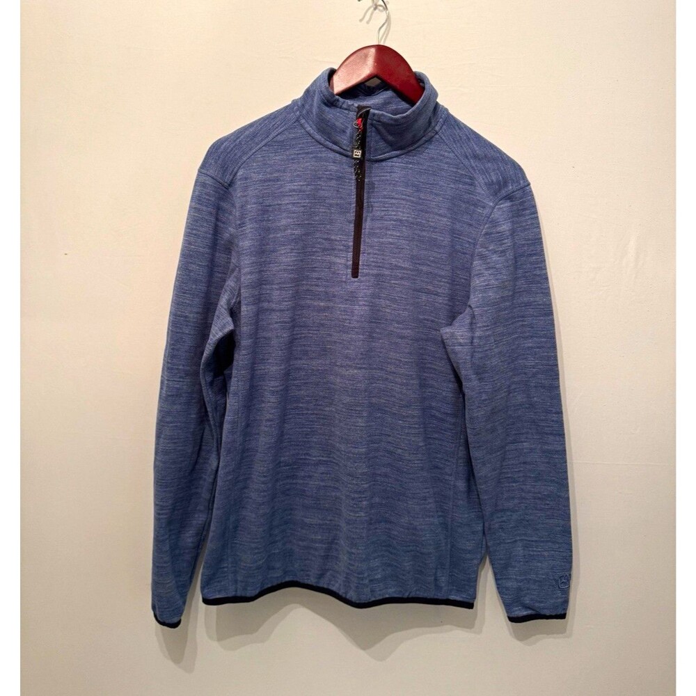 Avalanche Mens S Blue 1/4 Zip Mock Neck Stretch Long Sleeve Pullover Top